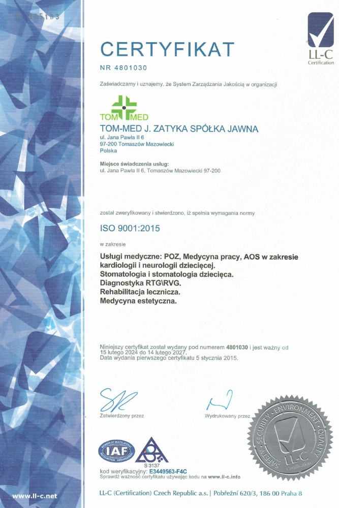 Certyfikat ISO 9001:2015